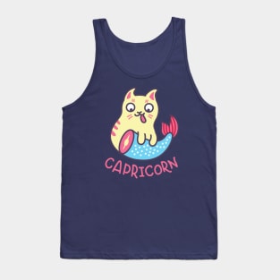 Funny Capricorn Cat Horoscope Tshirt - Astrology and Zodiac Gift Ideas! Tank Top